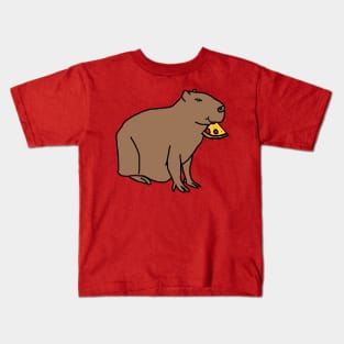 Pizza Slice Capybara Kids T-Shirt